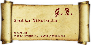 Grutka Nikoletta névjegykártya